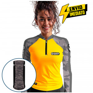 Combo Premium - Pro Elite Army Feminina Pesca Esportiva - Camisa + Punho Luva + Máscara DryUv50 Envio Imediato