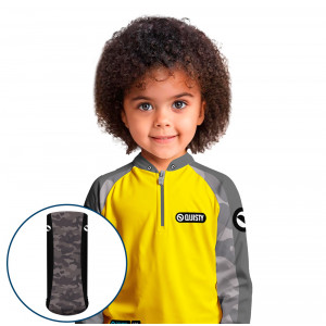 Combo Premium Infantil - Pro Elite Army Feminina Pesca Esportiva - Camisa + Punho Luva + Máscara DryUv50+