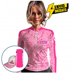 Super Combo Premium - Pro Elite Feminina Fishing Pesca Esportiva - Camisa + Punho Luva + Máscara + Boné DryUv50+ - Envio Imediato