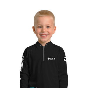 Camisa Premium Infantil - Pro Elite Sport Clean Preta - Pesca Esportiva - DryUv50 + Punho Luva