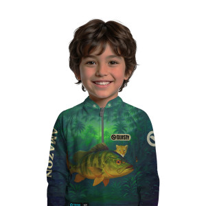 Camisa Premium Infantil - Pro Elite Tucunaré Amazon - Pesca Esportiva - DryUv50 + Punho Luva