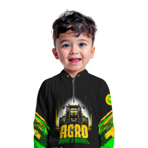 Camisa Premium Infantil - Pro Elite Agro Move o Brasil- Agro Sports- DryUv50+ Punho Luva