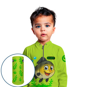 Combo Premium Infantil - Pro Elite Tambaqui Baby - Pesca Esportiva - Camisa + Punho Luva + Máscara DryUv50+