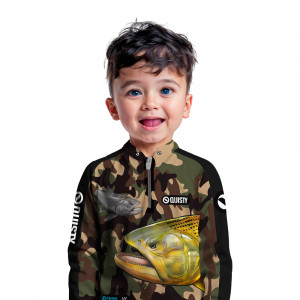 Camisa Premium Infantil - Pro Elite Dourado do Rio Pantanal Pesca Esportiva - DryUv50