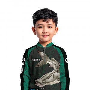 Camisa Premium Infantil - Pro Elite Pintado Azul - Pesca Esportiva - DryUv50 + Punho Luva