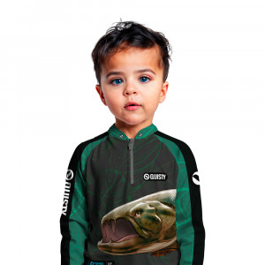 Camisa Premium Infantil - Pro Elite Trairão Azul- DryUv50 + Punho Luva