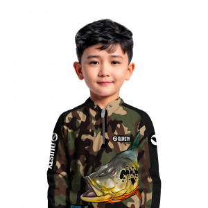 Camisa Premium Infantil - Pro Elite Tucunaré Pantanal Pesca Esportiva - DryUv50 + Punho Luva