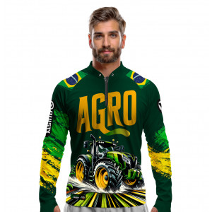 Camisa Premium - Pro Elite Brasil Agroforte - Agro Sports - DryUv50+ Punho Luva