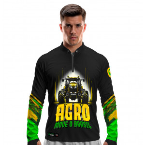 Camisa Premium - Pro Elite Agro Move o Brasil - Agro Sports - DryUv50+ Punho Luva