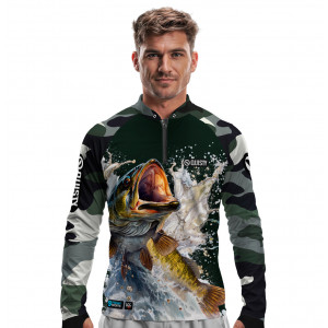 Camisa Premium - Pro Elite Pro Elite Army Fishing - Pesca Esportiva - DryUv50+ Punho Luva