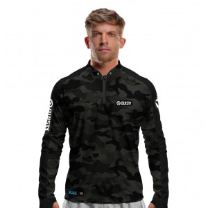 Camisa Premium Pro Elite Army Black Pesca Esportiva DryUv50  Punho de Luva