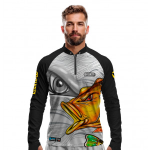 Camisa Premium - Pro Elite Tucunaré Açu Nervosão - Pesca Esportiva - DryUv50+ Punho Luva