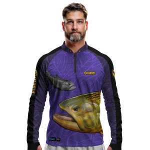 Camisa Premium - Pro Elite Dourado Do Rio Roxo Pesca Esportiva - DryUv50+ Punho Luva