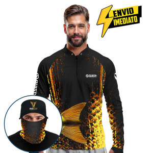 Super Combo Premium - Pro Elite Dourado Do Rio Cauda - Pesca Esportiva - Camisa + Punho Luva + Máscara + Boné DryUv50+ Envio Imediato