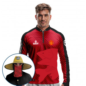 Super Combo VIP - Pro Elite Dourchester - Pesca Esportiva - Camisa + Punho Luva + Máscara + Chapéu DryUv50+