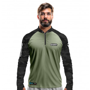 Camisa Premium - Pro Elite Militar Bass - Pesca Esportiva - DryUv50+ Punho Luva
