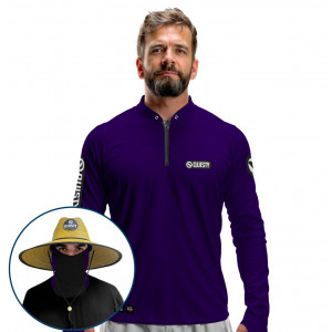 Super Combo VIP - Pro Elite Sport Clean Cosmos - Camisa + Punho Luva + Máscara + Chapéu DryUv50+