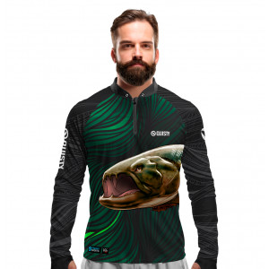 Camisa Premium - Pro Elite Trairão Hunter - Pesca Esportiva - DryUv50+ Punho Luva