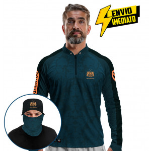 Super Combo Premium - Pro Elite Tucuna No Stress - Camisa + Punho Luva + Máscara + Boné Tela DryUv50+ Envio Imediato
