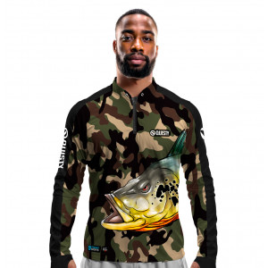 Camisa Premium - Pro Elite Tucunaré Pantanal Pesca Esportiva - DryUv50 + Punho Luva