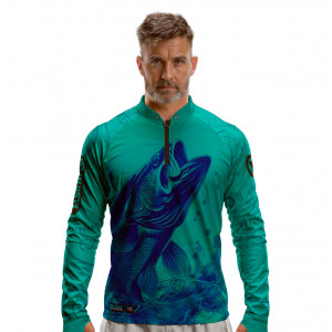 Camisa Premium - Pro Elite Robalo Supreme - Pesca Esportiva - DryUv50+ Punho Luva