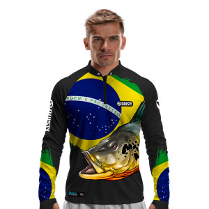 Camisa Premium - Pro Elite Tucunaré Orgulho Brasileiro - Pesca Esportiva - DryUv50+ Punho Luva