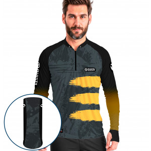 Combo Premium - Pro Elite Tucunaré Fisherman - Pesca Esportiva - Camisa + Punho Luva + Máscara Premium DryUv50+