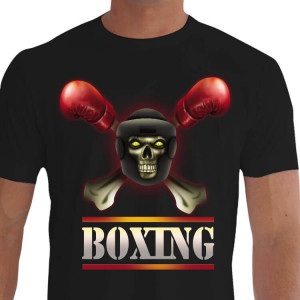 Camiseta Osso Luvas Boxe Caveira Cascuda Boxing BOXE