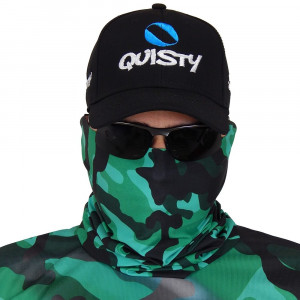 Máscara de Proteção Solar Tucunaré Nervoso Camuflado Verde UV PROTECTION