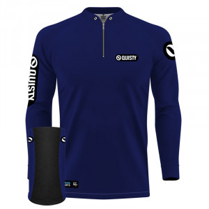 Combo Premium - Pro Elite Sport Clean Poseydon Blue - Camisa + Punho Luva + Máscara DryUv50