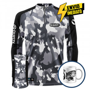 Combo Premium - Pro Elite Army Antartida Feminina Pesca Esportiva - Camisa + Punho Luva + Máscara DryUv50 Envio Imediato