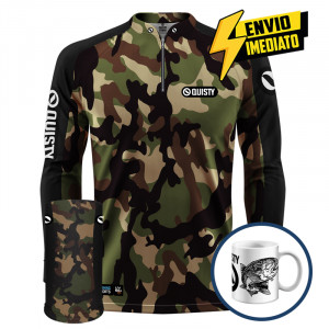 Combo Premium - Pro Elite Army Pantanal Pesca Esportiva - Camisa + Punho Luva + Máscara DryUv50 Envio Imediato