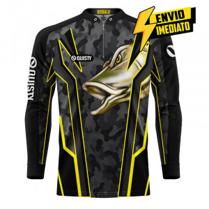 Camisa Premium - Pro Elite Robalo Arisco Pesca Esportiva - DryUv50 + Punho Luva - Envio Imediato