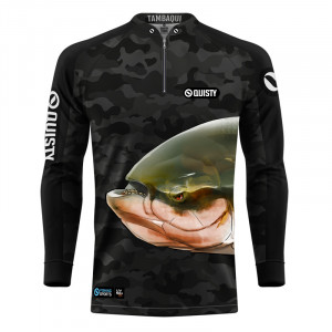 Camisa Premium - Pro Elite Tambaqui Black Pesca Esportiva - DryUv50  Punho de Luva
