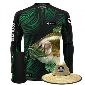 Combo VIP - Pro Elite Tilapia Bocuda Pesca Esportiva - Camisa + Máscara + Chapéu DRYUV50+