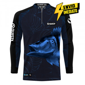Camisa Premium - Pro Elite Tucunaré Azul Blue Pesca Esportiva - DryUv50 + Punho Luva - Envio Imediato