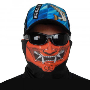 Máscara de Proteção Solar Buff Escamas Tucunaré UV 50 PROTECTION Frente Samurai