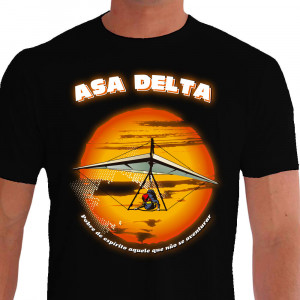 Camiseta - Asa Delta - Voo Pôr do Sol Pobre de Espírito Aquele que não se Aventurar