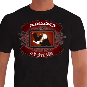 Camiseta - Aikido - Kanji Técnica de Arremesso