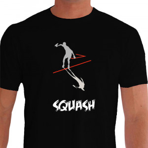 Camiseta - Squash - Jogador Saque Quadra - PRETO