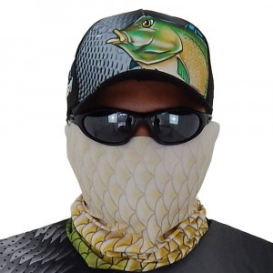 Máscara de Proteção Solar Escamas Tilápia UV 50 PROTECTION - Pesca Esportiva