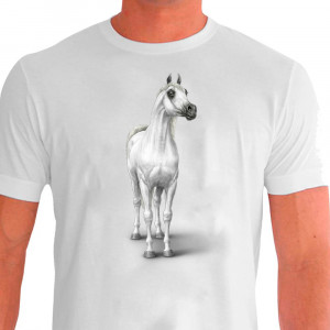 Camiseta Casual Cavalgada Árabe Tordilho - 100% Dry Fit