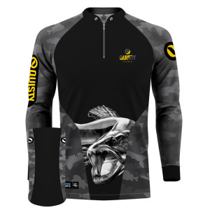 Combo Premium - Pro Elite Trairão Attack Pesca Esportiva - Camisa + Máscara Premium DryUv50+