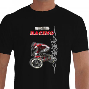 Camiseta - BMX Racing - Tribal Piloto Jump Salto Rampa Preta