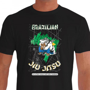 Camiseta de Jiu Jitsu Tubarão Mata Leão - Preta