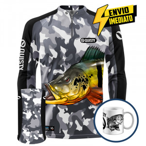Combo Premium - Pro Elite Tucunaré Antartida Pesca Esportiva - Camisa + Punho Luva + Máscara DryUv50 Envio Imediato