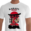 Os Guerreiros de Kimono Vermelho Templo Lua Kanji Karateca Soco Tettsui Uti