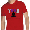 Camiseta - Yoga - O Corpo é o meu Templo e as Asanas Minhas Preces Frente Vermelha
