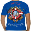 Camiseta - Pesca Esportiva -  Linguiceiro Fisgando Peixe Salva Vidas Bóia e Anzol Costas Azul