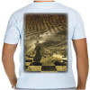Camiseta - Xadrez - Foto Efeito Jogo Bispo Derrubando Peças Costas Branca